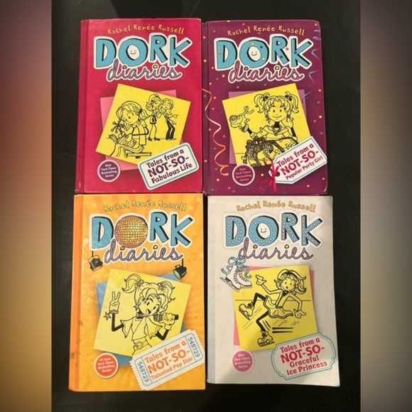 4 Books Dork Diaries Book Collection Rachel Renee Russell 1 to 4 - Picture 1 of 10